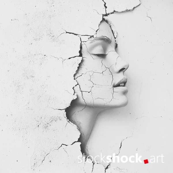 Face - stock image 1024 x 1024 | 8,67 x 8,67 cm | 300 dpi AI Face on a white speckled wall #stockimage #commercialimage #highqualityimage #commerciallicense #advertisingphotography #art #ai #digitalart #midjourney