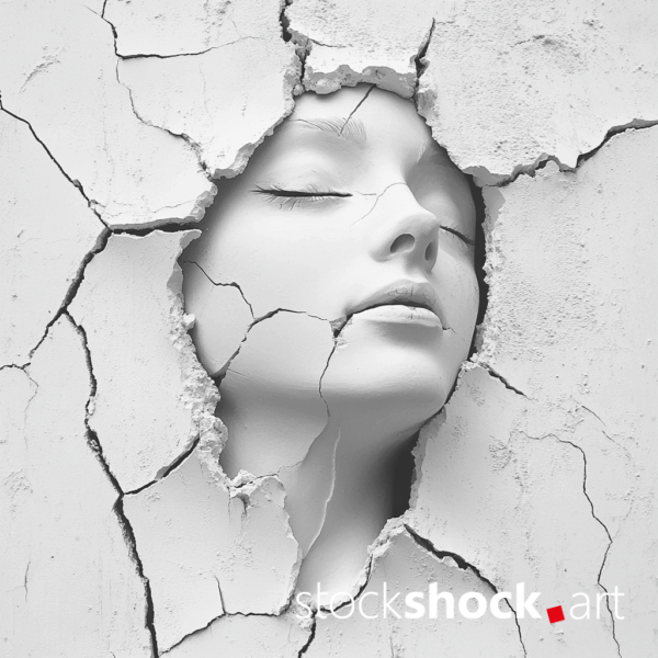 Face - stock image 1024 x 1024 | 8,67 x 8,67 cm | 300 dpi AI Face on a white speckled wall #stockimage #commercialimage #highqualityimage #commerciallicense #advertisingphotography #art #ai #digitalart #midjourney