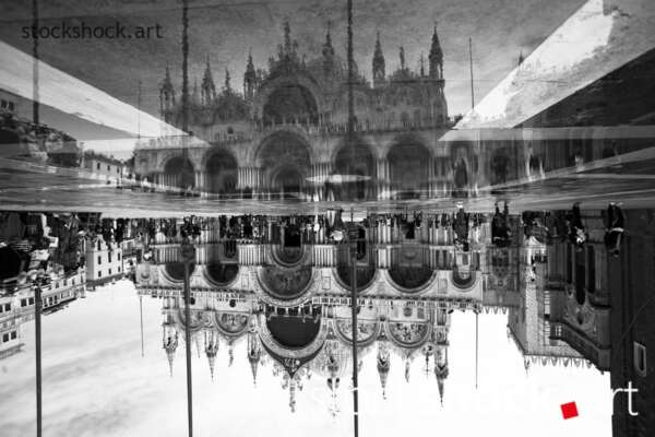 St. Mark's Basilica in Venice, reflection in water, "the most beautiful salon in the world" - Napoleon