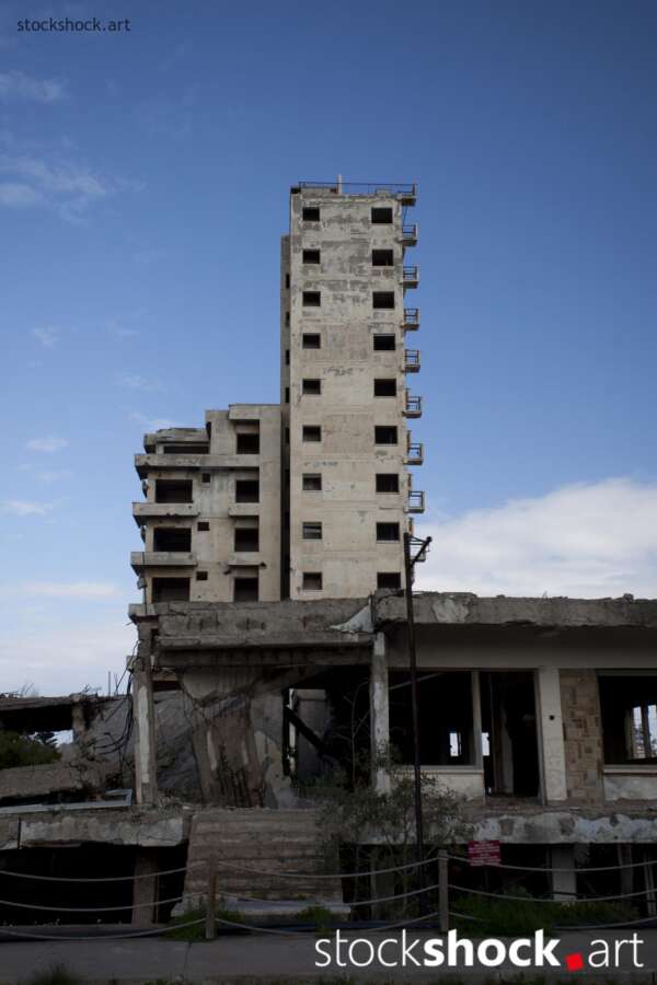 The Silent Blocks, stock image Abandoned blocks and the ruined once bustling, now stand as silent witnesses to decay.